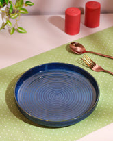 Alamkari India Ceramic Ocean Swirl Ceramic Plate